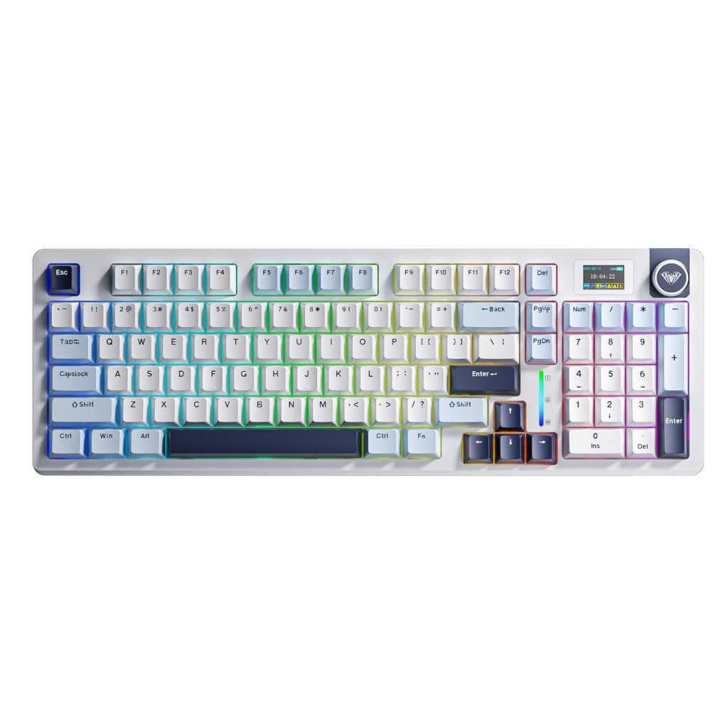 Bàn phím AULA S98 PRO TM (Xanh Dương + Trắng + Tím đậm/ Caramel latte switch) S9806