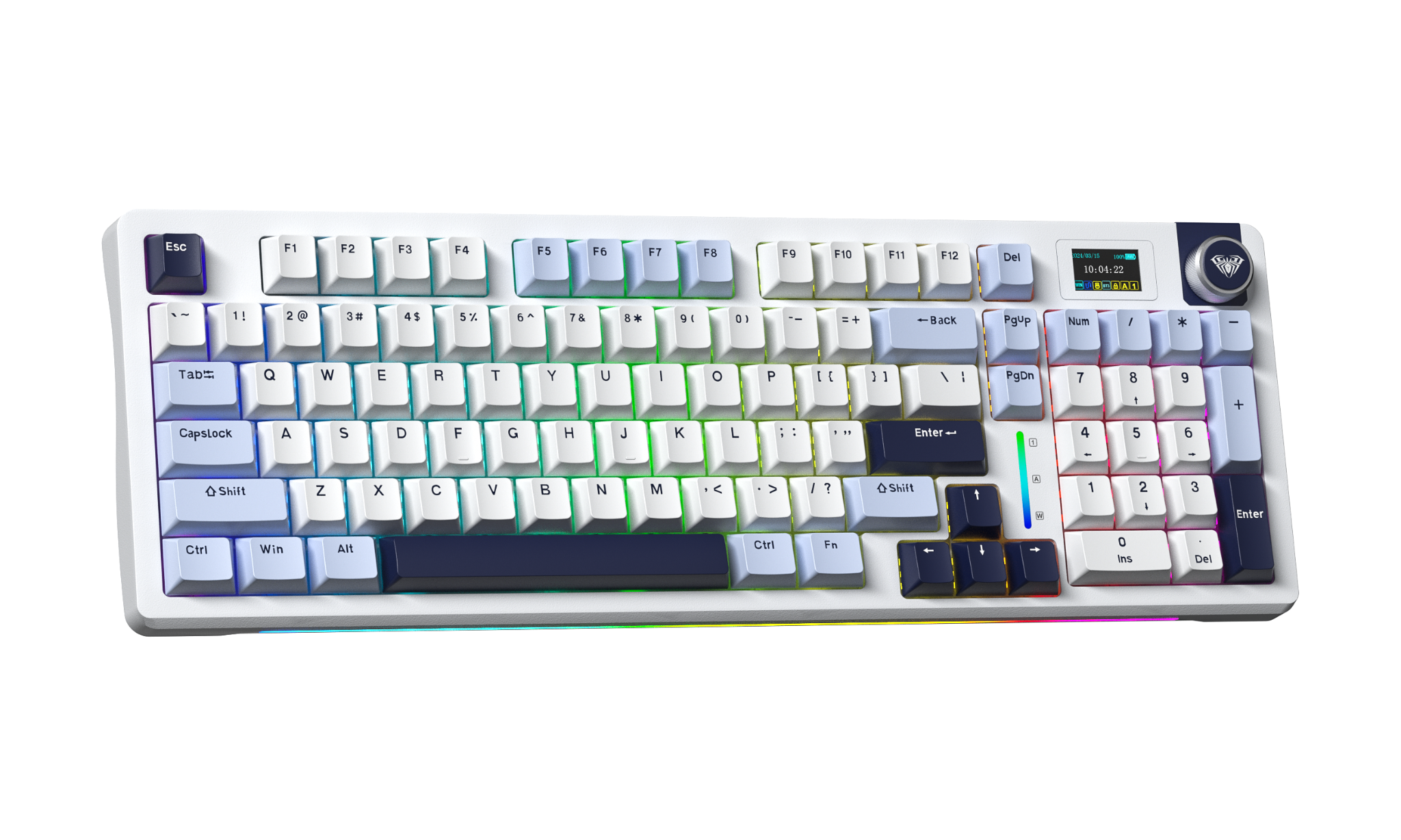 Bàn phím AULA S98 PRO TM (Xanh Dương + Trắng + Tím đậm/ Caramel latte switch) S9806 - Image 2
