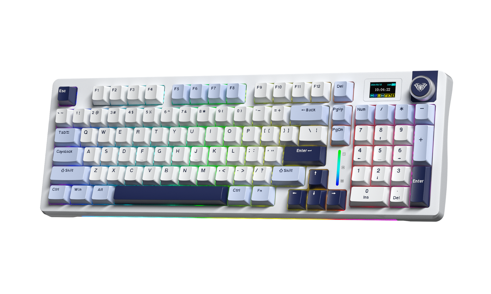 Bàn phím AULA S98 PRO TM (Xanh Dương + Trắng + Tím đậm/ Caramel latte switch) S9806 - Image 3
