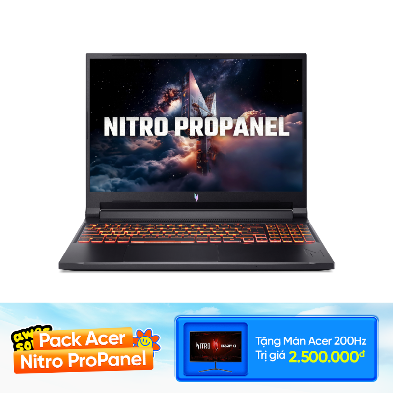 Laptop gaming Acer Nitro ProPanel ANV16-72-71T9 (Core 7-240H/ RTX 5060/ 16GB/ 512GB/ 16.0" FHD/ Win 11)