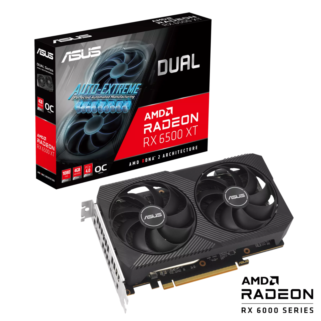 Card màn hình ASUS Dual Radeon RX 6500 XT V2 OC Edition 4GB GDDR6 (DUAL-RX6500XT-O4G-V2)