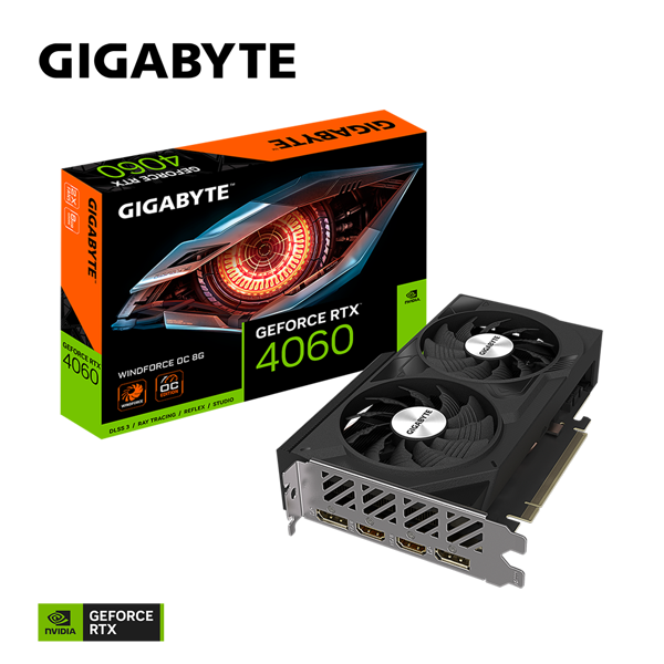 Card màn hình GIGABYTE GeForce RTX 4060 WINDFORCE OC 8G