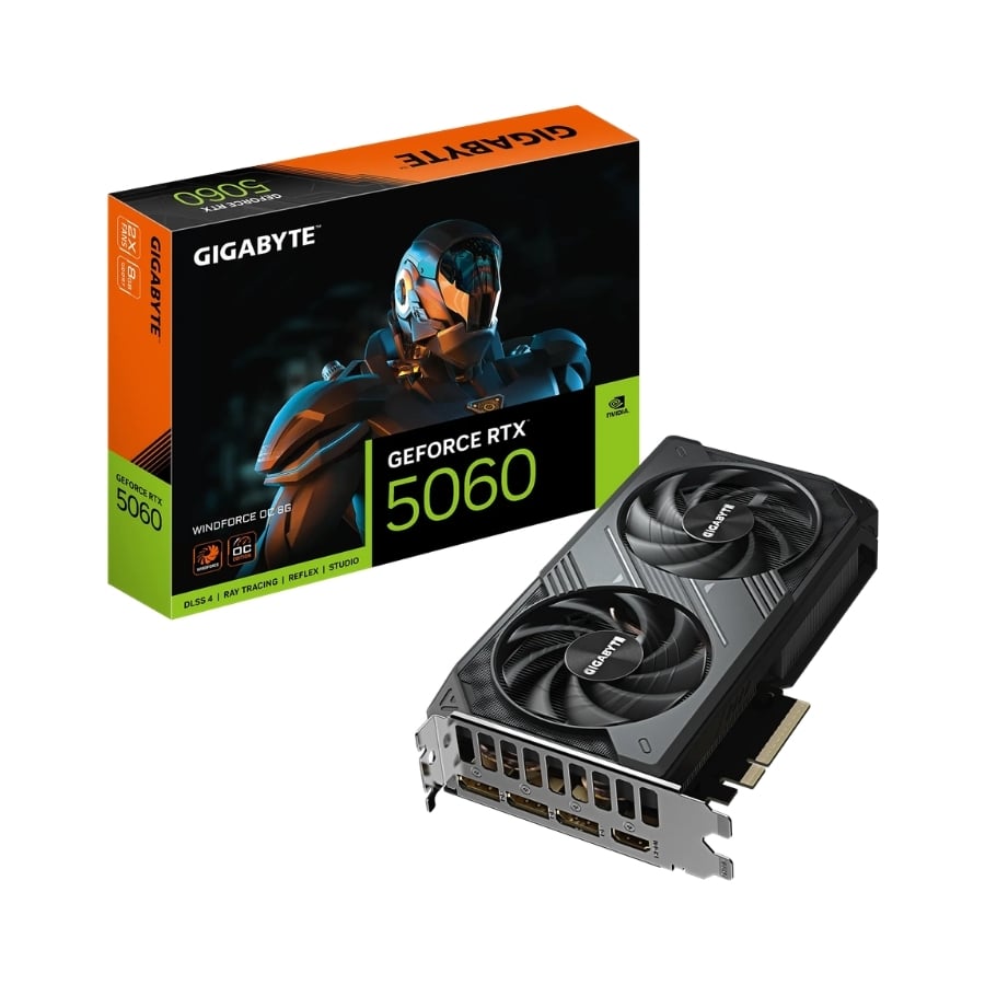 Card màn hình Gigabyte GeForce RTX 5060 Windforce V2 OC 8GB (GV-N5060WF2OC-8GD)